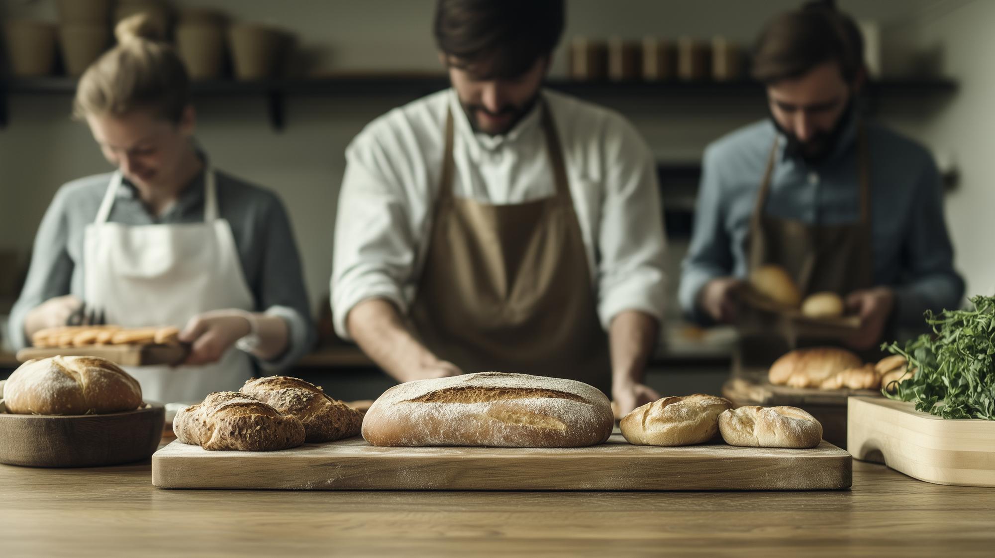 Chef preparing sourdough in workshop